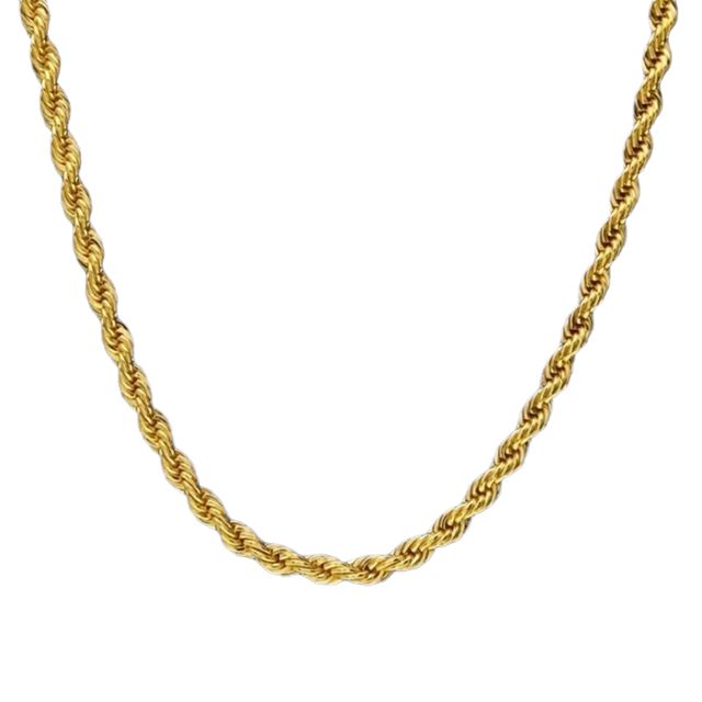 Corrente Rope 3mm Ouro 55Cm