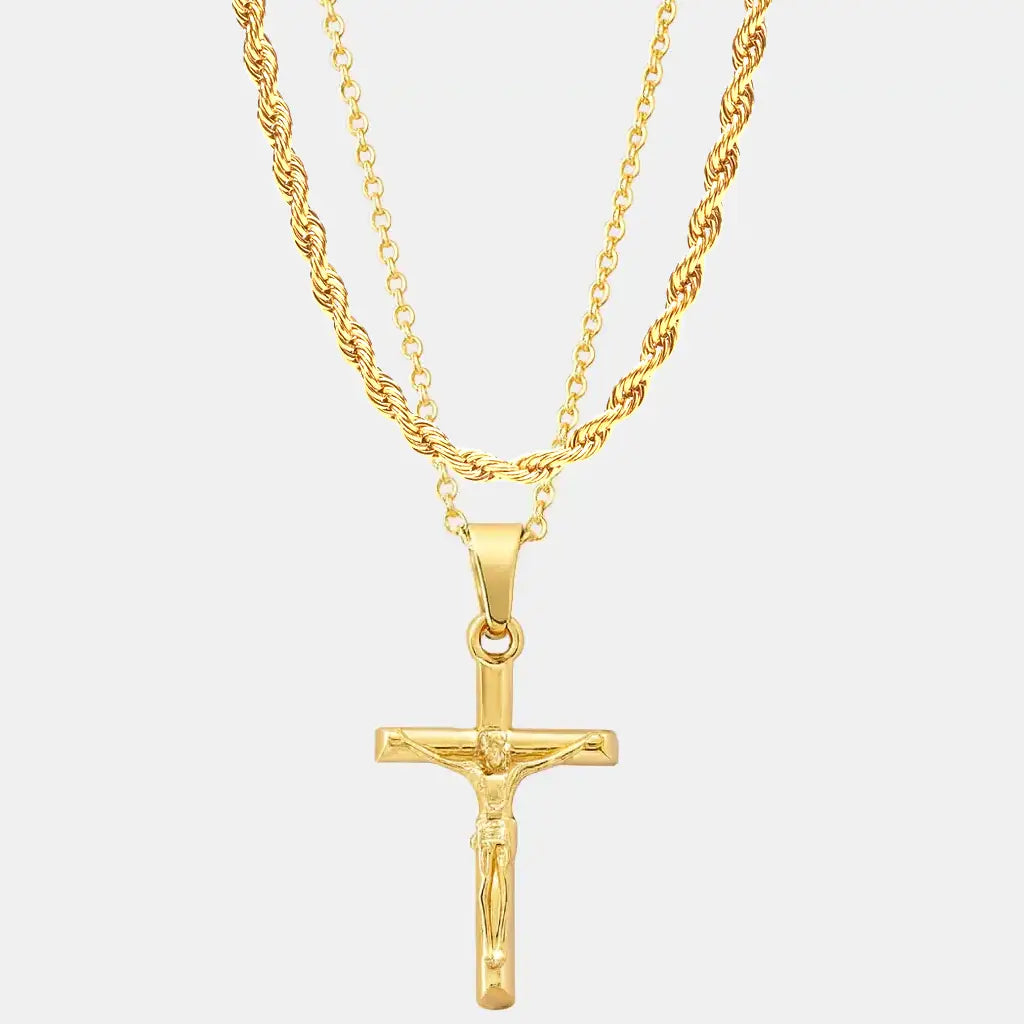 Kit Crucifixo Ouro (Rope)