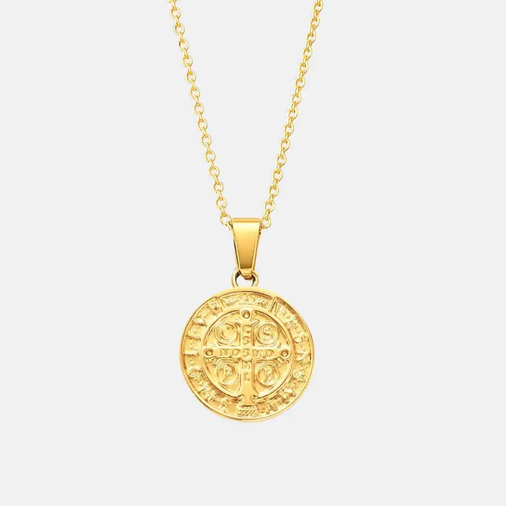 Gold Saint Benedict Necklace