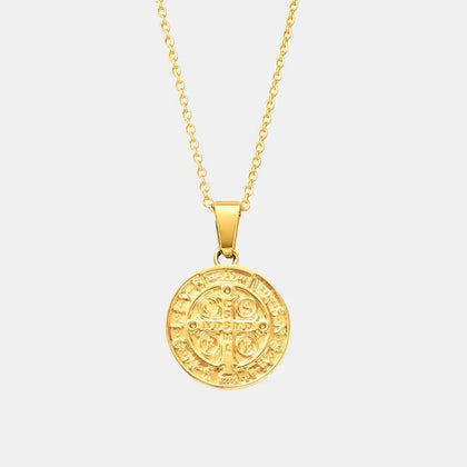 Gold Saint Benedict Necklace